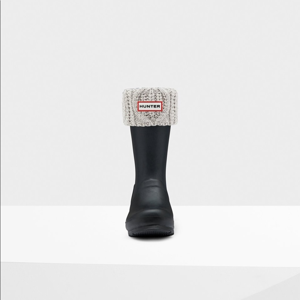 Hunter Cable Knitted Cuff Short Boot Socks